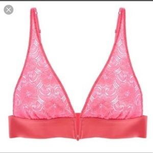 Intimately Free People pink V wire Daisy Lace bra